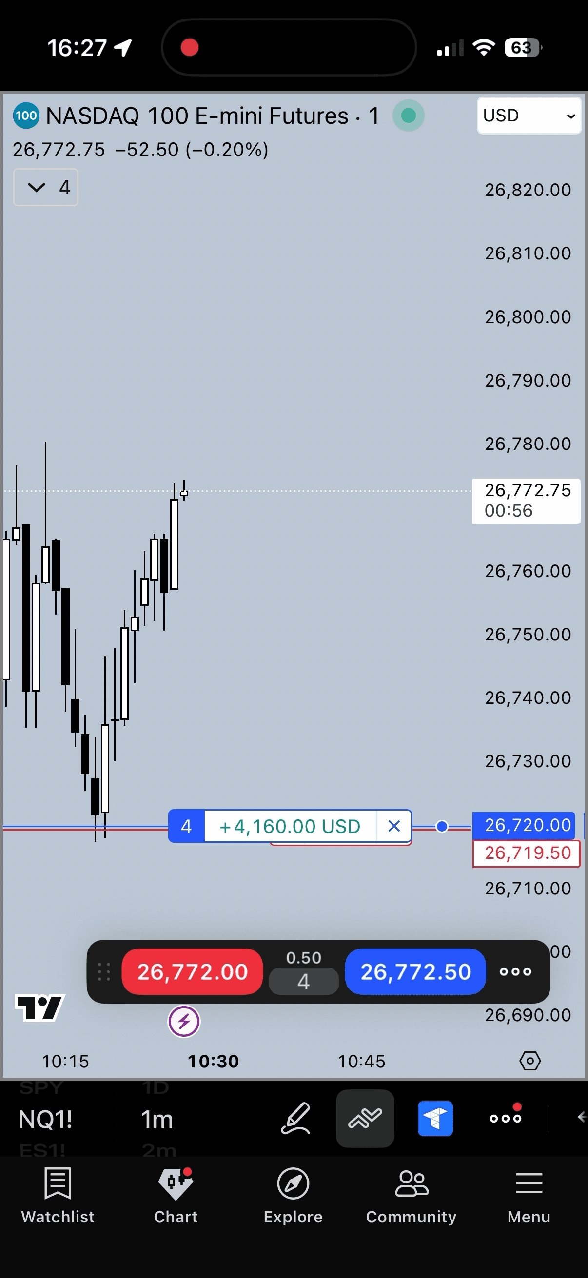 Trade screenshot