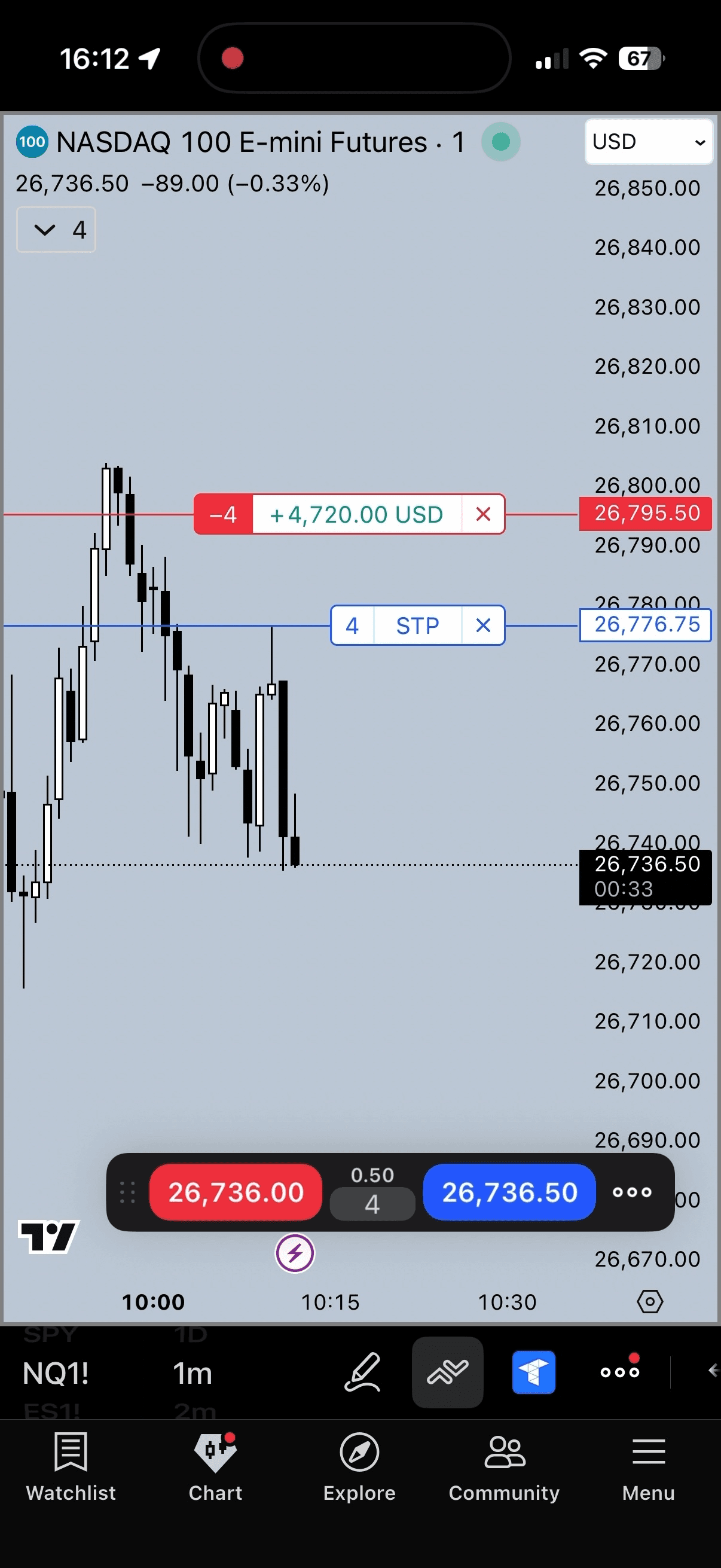 Trade screenshot