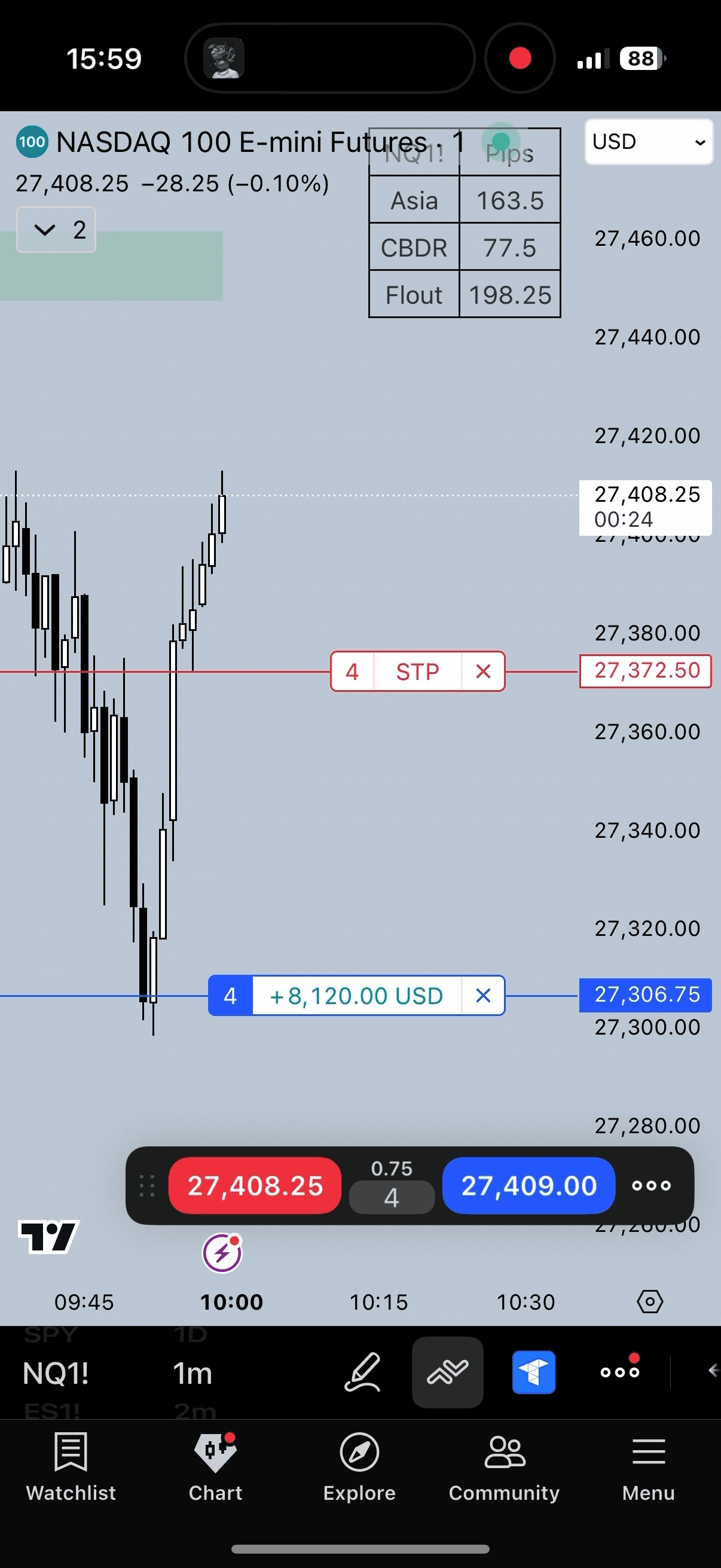 Trade screenshot