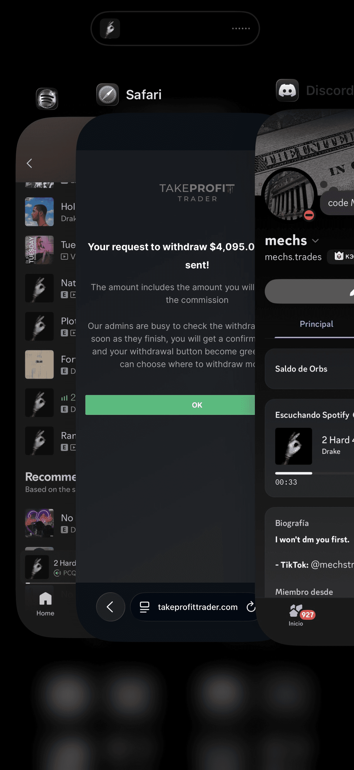 Trade screenshot